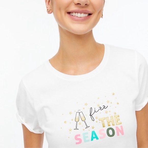 J Crew Graphic Tee Fizz The Season Size Small NWT - Picture 6 of 11
